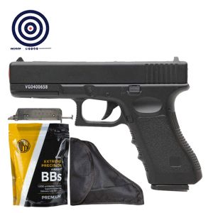 Airsoft Spring Full Metal Glock GK-V20 6mm + BBs 0.12g + Coldre Universal + Speedloader + Alvos