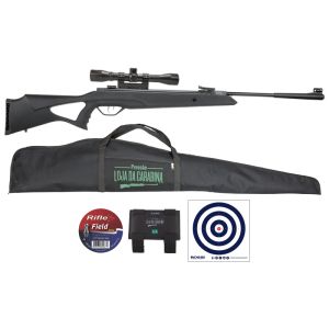 Carabina Rossi SAG R1000 Nitro 4.5mm + Luneta 4x32 FXR + Chumbinho + Capa + Porta Chumbinho + Alvo