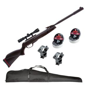 Carabina de Pressão Gamo Black Fusion Mach1 IGT Nitro 5.5mm + Luneta + Mount + Capa LC + Chumbinhos