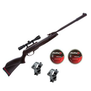 Carabina de Pressão Gamo Black Fusion Mach1 IGT Nitro 5.5mm + Luneta + Mount 11mm Rossi+ Chumbinhos