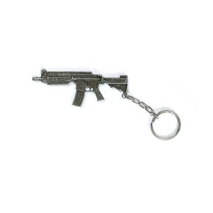 Chaveiro Metal Metralhadora Cromado - Bélica