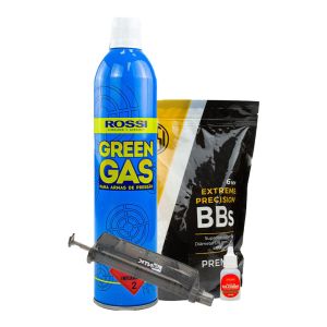 Cilindro Green Gás Rossi 600ml + Speedloader + BB's Rossi + Óleo de silicone