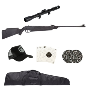 Carabina Dione 5G Nitro 5.5mm + Luneta 4x20 + Boné LC + Capa LC + 200 Chumbos + 30 Alvos