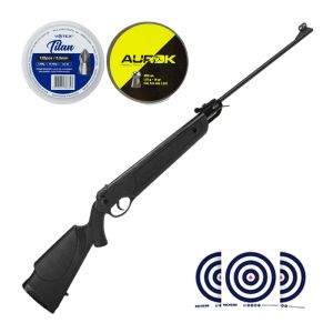 Carabina de Pressão CBC AG11 5.5mm + Chumbos Votex Atena 5.5mm + Chumbos Rifle Promax 5.5mm + Alvos