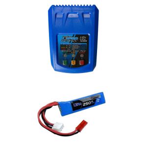 Carregador de Bateria L3PRO 3A 25W + Bateria Lipo 7.4v 250mAh Pistola Airsoft AEP