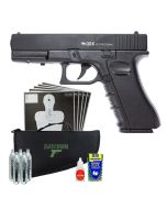 Pistola de Pressao Glock K17 Full Metal 4 5mm + Esfera de Aco Rossi + CO2 + Capa