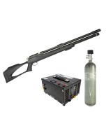 Carabina PCP Artemis M25 Thunder Black 9mm + Cilindro Scuba PCP + Compressor PCP Portátil FXR