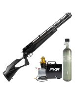 Carabina PCP R8 Black Standard Rossi 6.35mm + Cilindro Scuba PCP + Compressor PCP FXR 220V