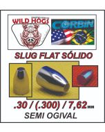 Chumbinho 7.62mm Wild Hogs Slug Flat Sólido (.30) 63 Grains 200 Un