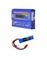 Carregador Inteligente L6 IMAX 80w Fonte 2A + Bateria Lipo 7.4v 250mAh Pistola Airsoft AEP