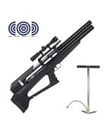 Carabina PCP Artemis P35 Bullpup Blackened 5.5mm + Bomba Manual 300 Bar + Luneta 3-9x40 SFP + Alvos