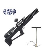 Carabina PCP Artemis P35 Bullpup Blackened 5.5mm + Bomba Manual 300 Bar + Red Dot T4 1x22 + Alvos