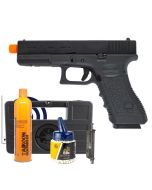 Pistola Airsoft GBB Glock G17 Kosok E&C + Speedloader + BB's 0.20g + Green Gás + Alvos + Case