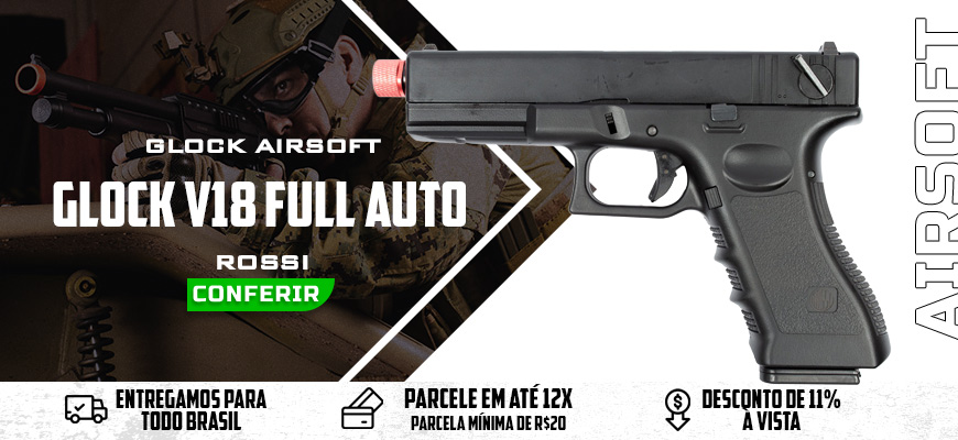 Pistola Airsoft Gbb Rossi Glock V18 Full Auto 6mm
