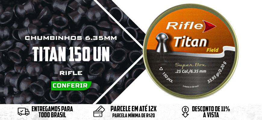 Chumbinho Rifle Titan 6.35mm (Cal .25) 150 Unidades
