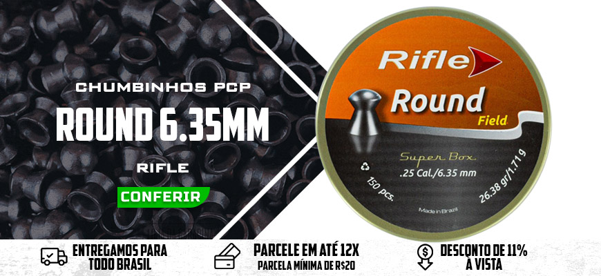 Chumbinho Rifle Premium Round 6.35mm (.25) 150 Unidades