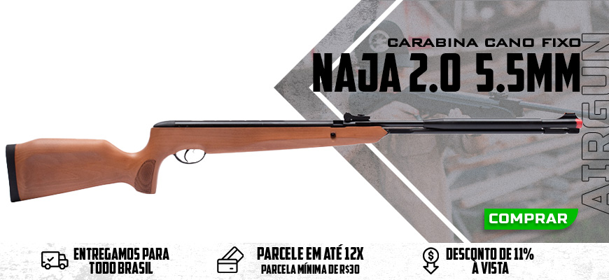 Carabina de Pressão TAG Naja Wood 2.0 Nitro 5.5mm Cano Fixo