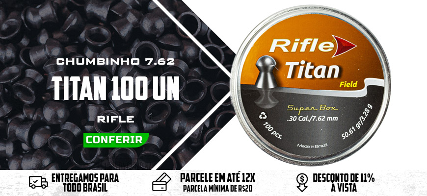 Chumbinho Rifle Titan 7.62mm 100 Un