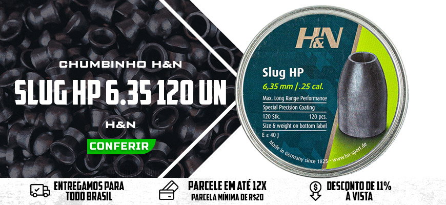 Chumbinho H&N Slug HP II 250 32gr 6.35mm 120 Unidades