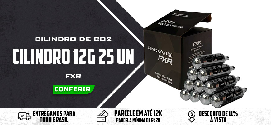 Cilindro Co2 12g FXR - Caixa 25 un