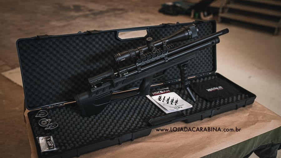 arma de pressão para transporte em case rígida